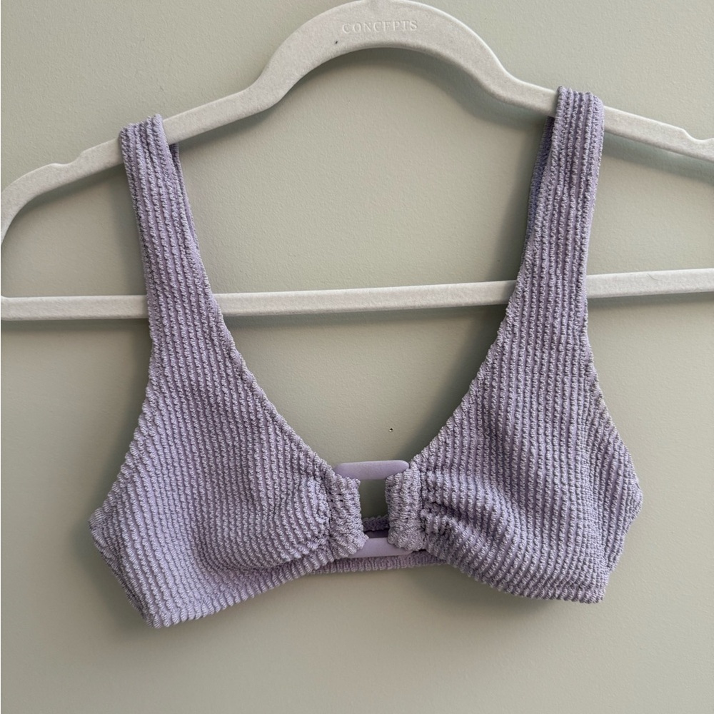 Aerie Purple Ribbed Bralette with Scoop Neck